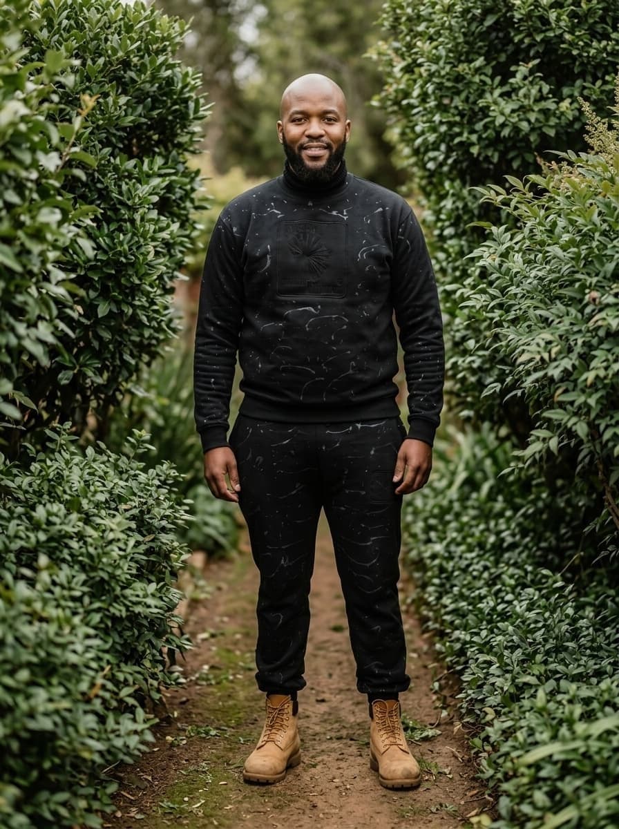 black on black sweater suit