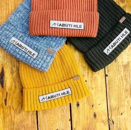 Rib knit beanies embeded full brand name (Abuti Hle)